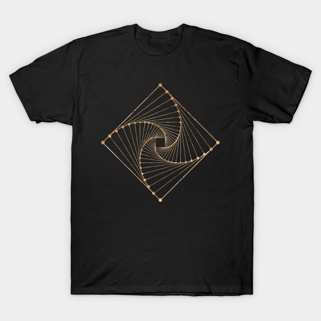 Gold Geometric Glyph Mandala Sigil Rune Sign Seal  -  367 T-Shirt by Holy Rock Design